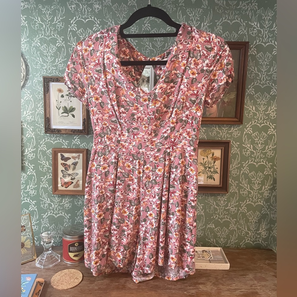 Xhilaration Cottagecore Floral Pink Romper